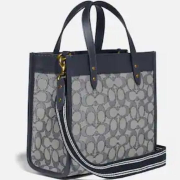 Coach RETAIL Jacquard Field Tote 22 in Navy - Picture 3 of 13